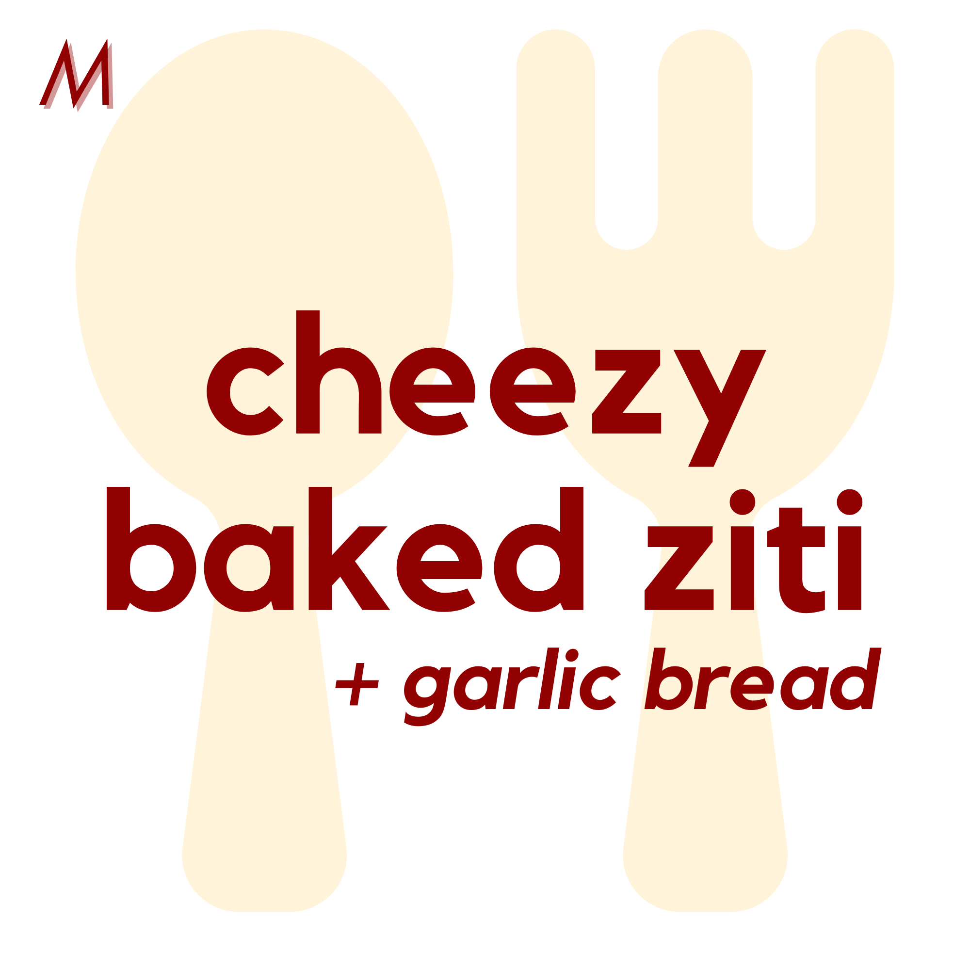 (11/03) MON - Cheezy Baked Ziti and Garlic Bread | Rice Krispie