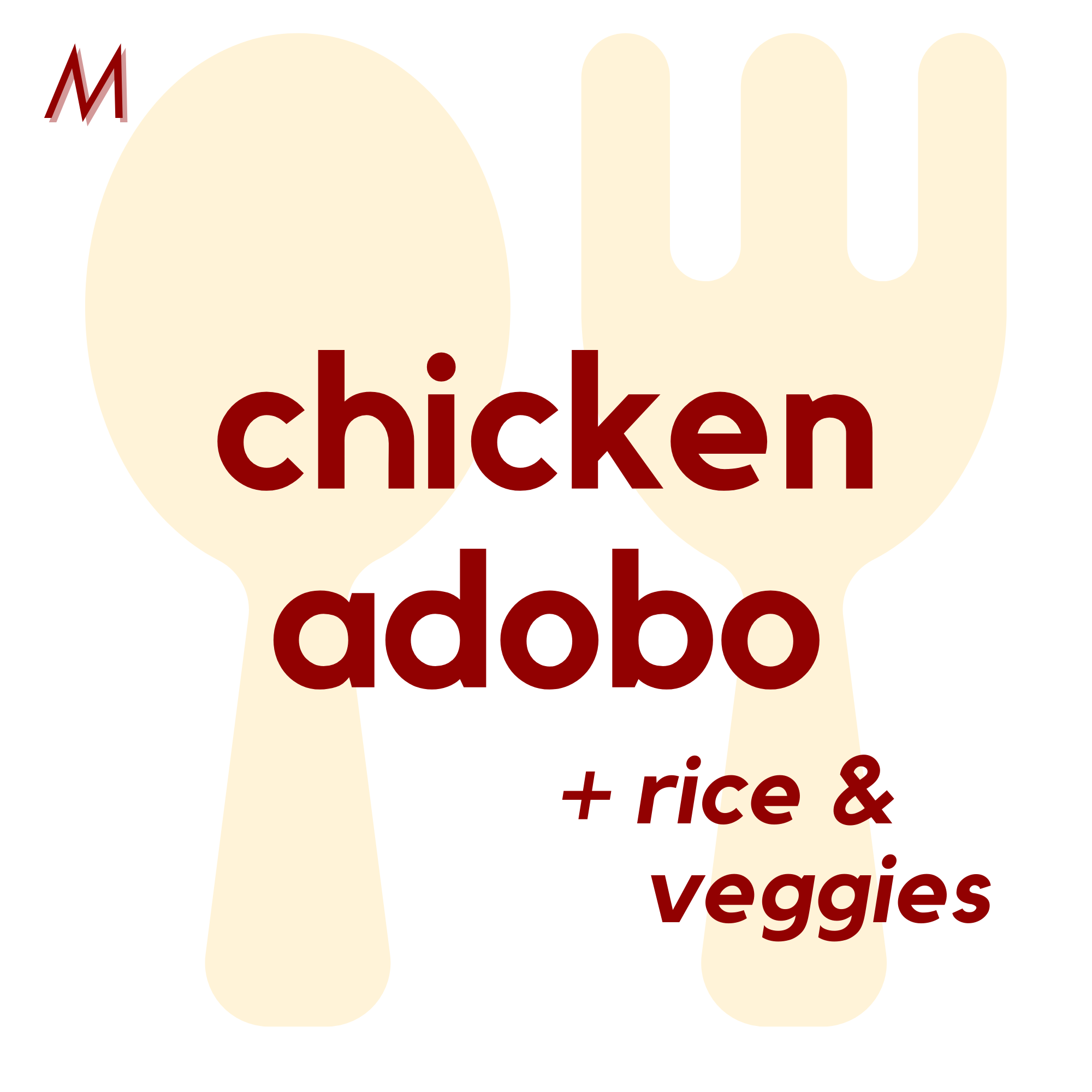 (11/18) MON - Chicken Adobo and Rice | Veggies