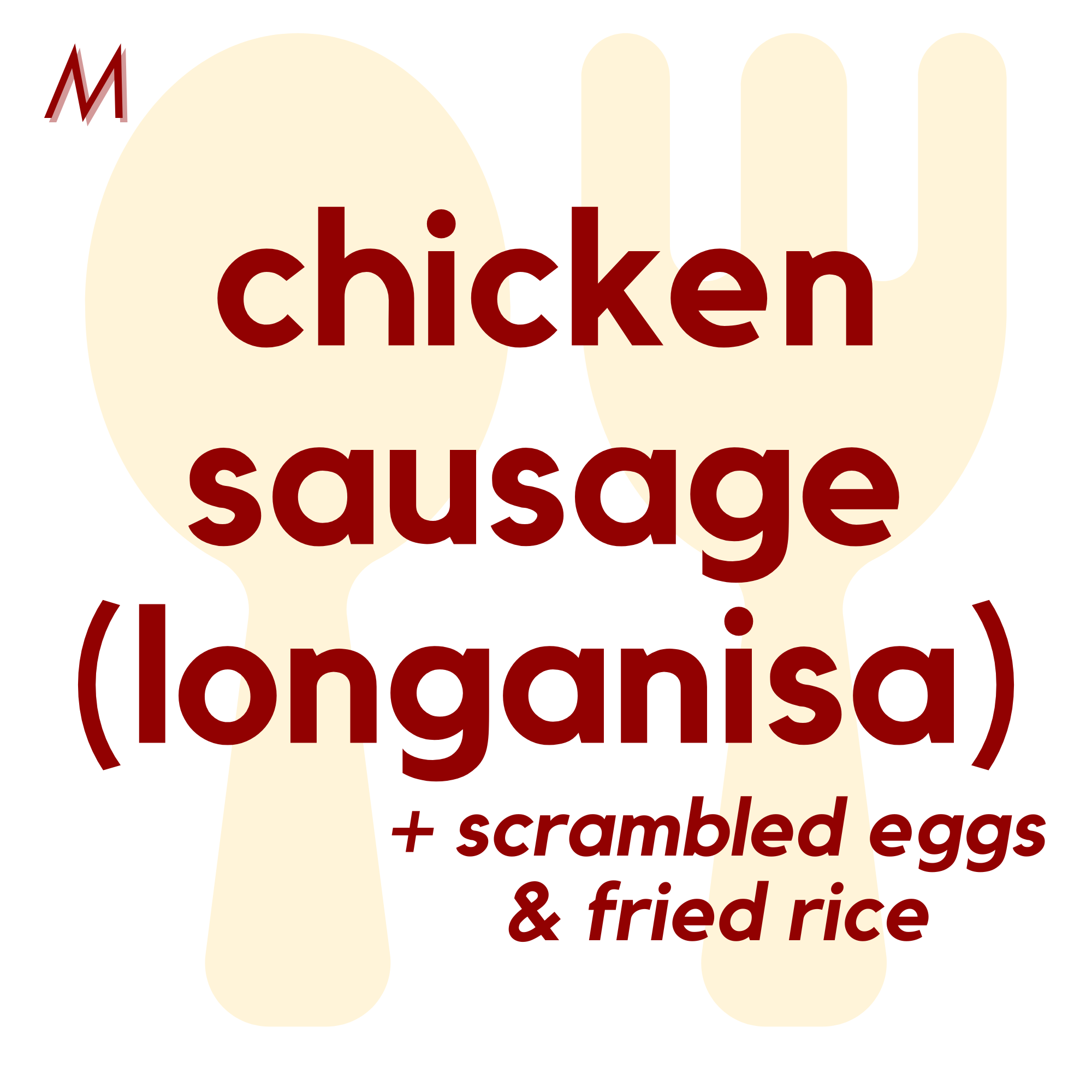(09/15) MON - Chicken Sausage (Longanisa), Scrambled Eggs and Fried Rice | Fruits