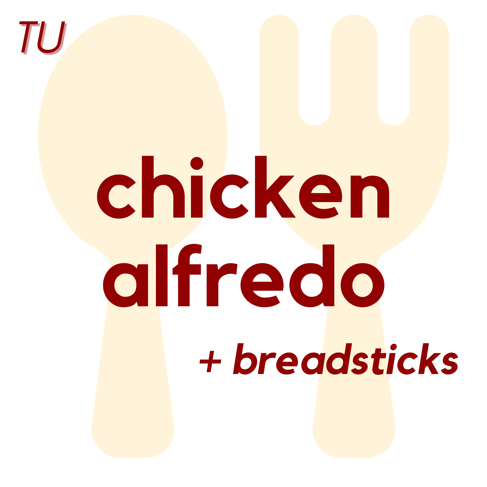 (12/16) TUE - Chicken Alfredo and Bread Sticks | Cake